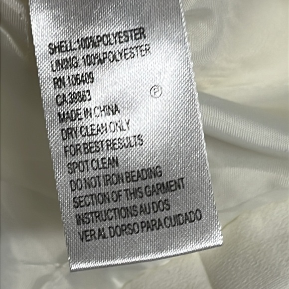 Tahari 2 Piece Suit Winter White pearl embellished blazer , Black skirt - Picture 7 of 10